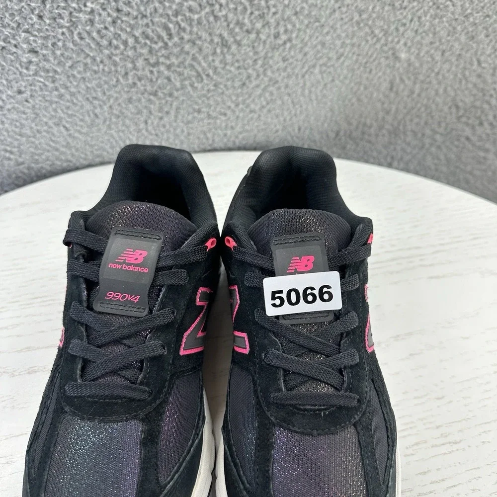New Balance 990v4 Boys Size 6.5 Black Pink Running Sneakers KJ990RBG